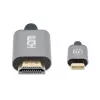 Manhattan 153607 cabo de USB-C para HDMI, macho-macho, blindagem dupla, 2 m, preto/prateado
