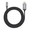 Manhattan 153607 cabo de USB-C para HDMI, macho-macho, blindagem dupla, 2 m, preto/prateado