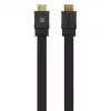 Cabo HDMI com Ethernet Manhattan (plano), 4K@60Hz (Premium High Speed), 10 m, ficha macho para ficha macho, preto, Ultra HD 4K x 2K, totalmente blindado, contactos dourados, garantia vitalícia