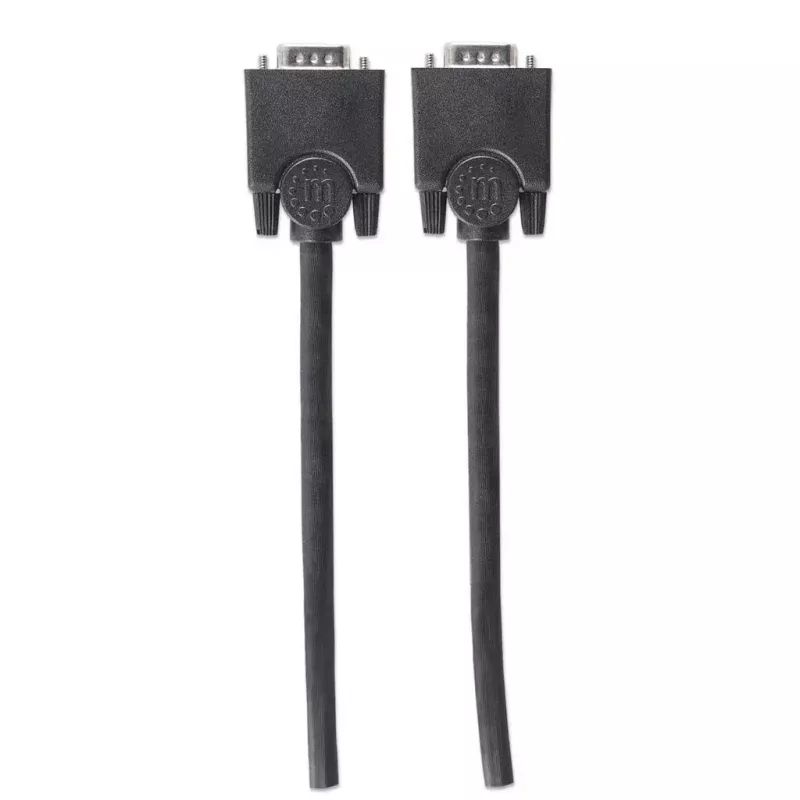Cabo de monitor VGA Manhattan 311731 1,8 m preto ficha macho para ficha macho