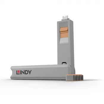 Conjunto de bloqueadores de porta USB-C Lindy, 4 unid., laranja