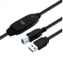 Cabo ativo USB 3.2 Gen 1 A-B MicroConnect 10 m, preto, USB A para USB B