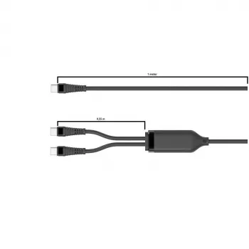 Cabo USB Microconnect MC-2XUSBC-100W USB 2.0 1 m USB C preto