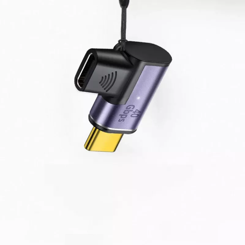 MicroConnect MC-USB4CCMF-MAGNETIC adaptador USB-C magnético, angular a 90°, USB4, USB-C macho para fêmea