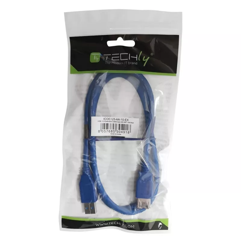 Cabo de extensão USB 3.0 Techly A macho / A fêmea 3 m azul ICOC U3-AA-30-EX