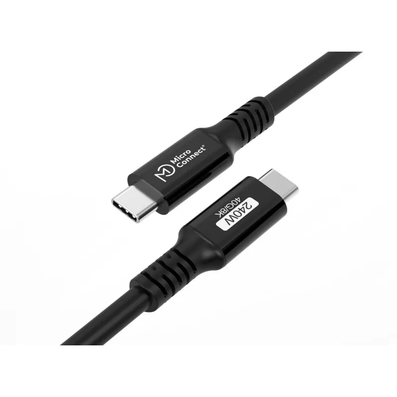 MicroConnect USB4CC025-240W Premium USB4 Gen 3x2 cabo USB-C para USB-C, 0,25 m, 240 W, 40 Gbps