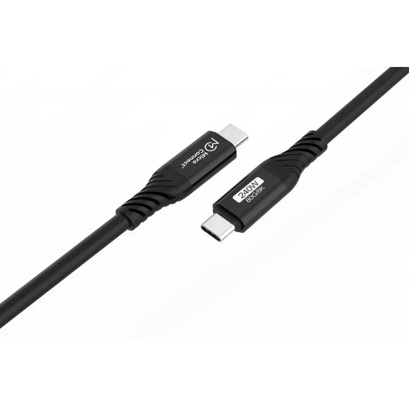 MicroConnect USB4CC05-240W-80GBPS Premium cabo USB4 Gen 4 USB-C, 0,5 m, 80 Gbps, 240 W