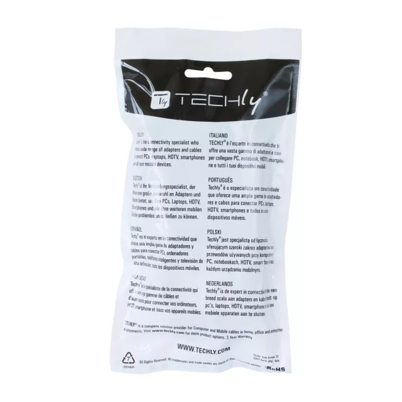 Cabo HDMI High Speed com Ethernet Techly 2 m A/A M/M preto ICOC HDMI-4-020