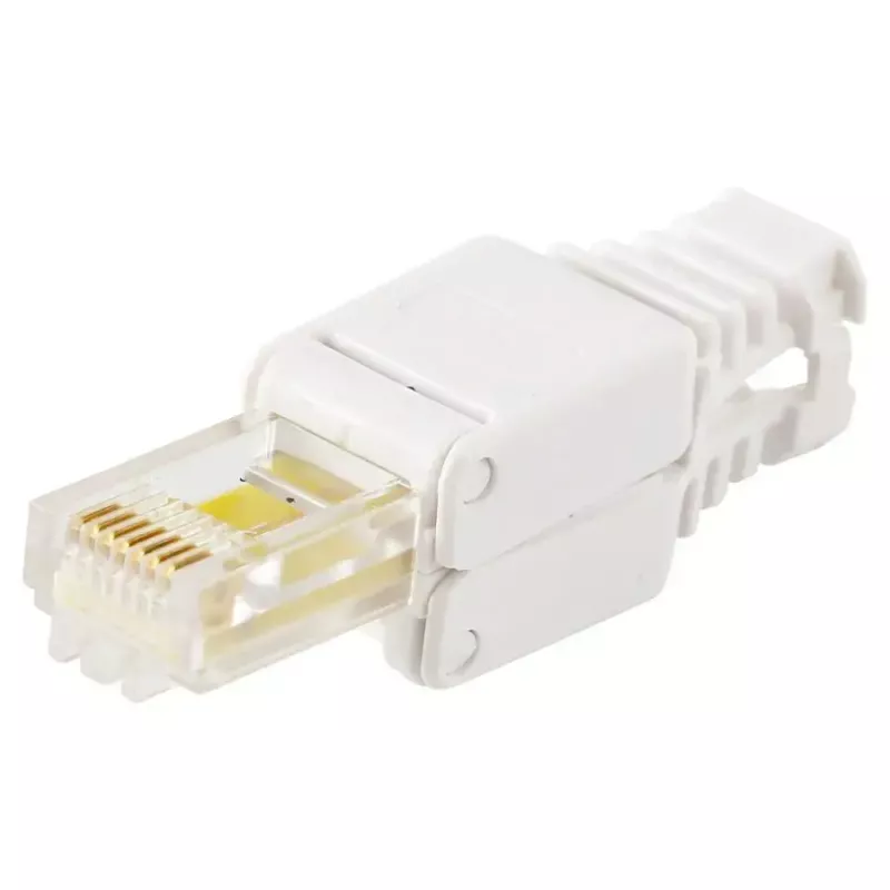 Conector de cabo LOGON TWP8P8TP RJ-45 Cat5e, transparente/branco/amarelo, pack de 10