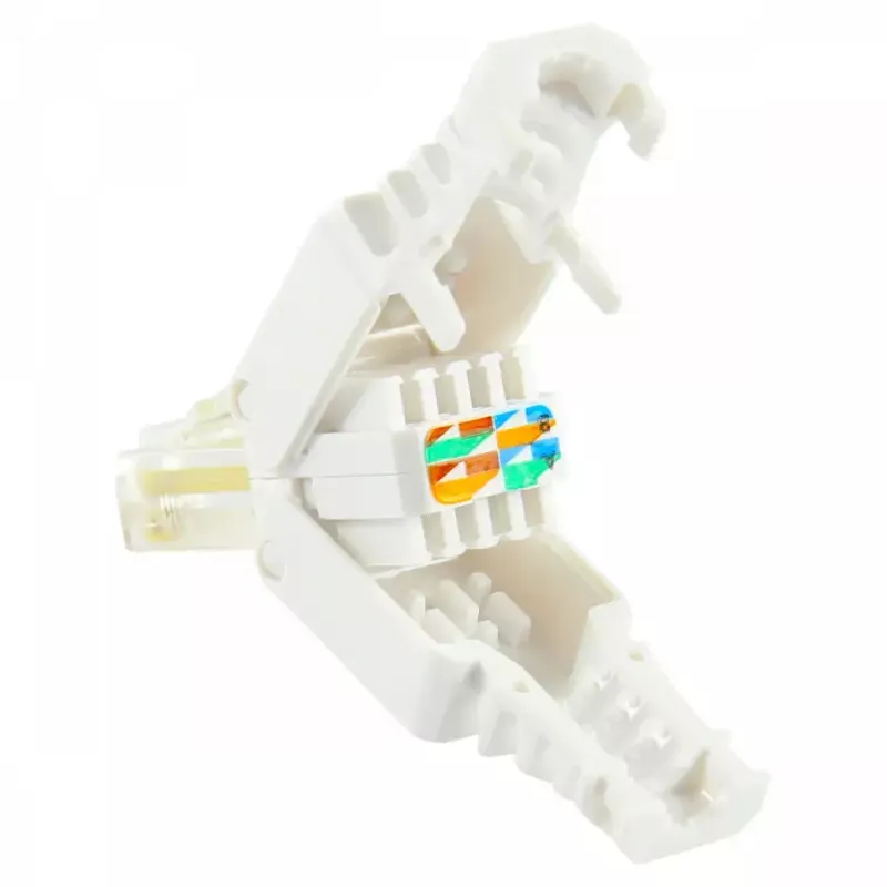 Conector de cabo LOGON TWP8P8TP RJ-45 Cat5e, transparente/branco/amarelo, pack de 10
