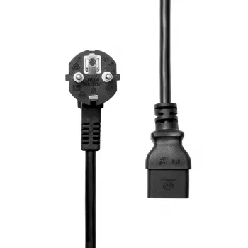 Cabo de alimentação ProXtend Type-F Schuko angular para C19 preto 0,5 m