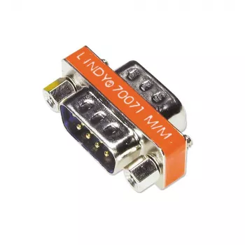 Mini adaptador 9 pinos D macho/macho Lindy 70071