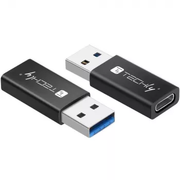 Adaptador USB Techly IADAP USB3-AFT USB A para USB C preto