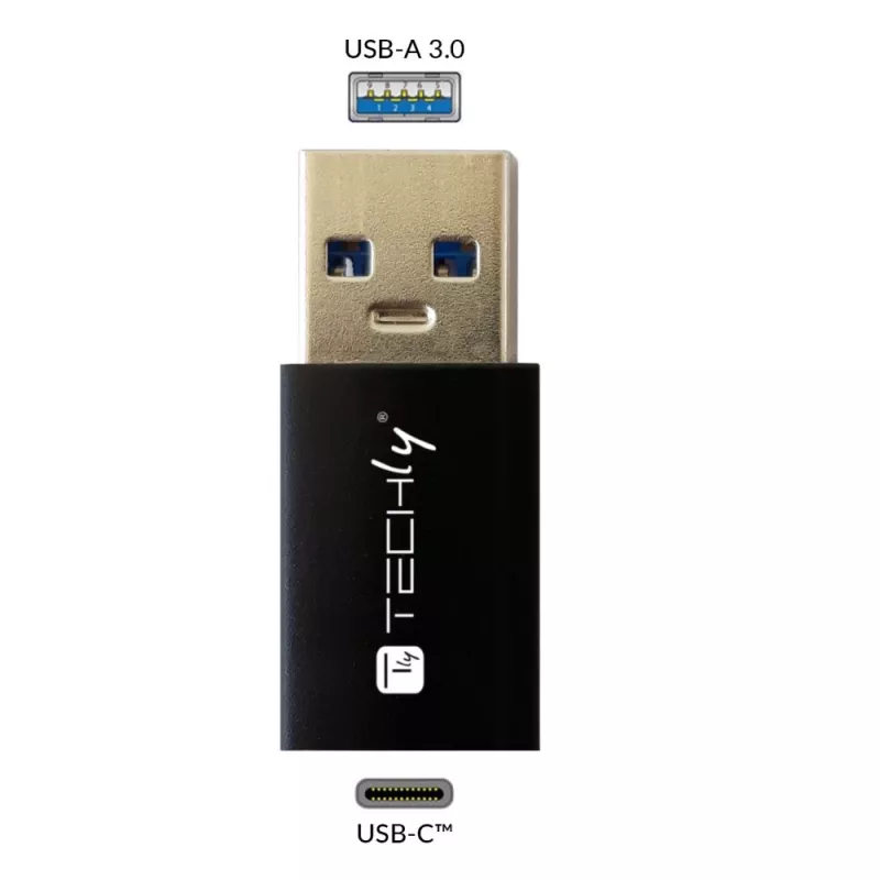 Adaptador USB Techly IADAP USB3-AFT USB A para USB C preto