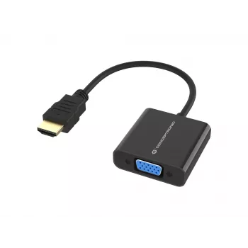 Adaptador Conceptronic ABBY20B HDMI para VGA, 0,25 m, HDMI tipo A (Standard), VGA (D-Sub), macho, fêmea, reto