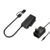 Adaptador SATA USB 3.0 Conceptronic ABBY21B com fonte de alimentação, 2,5 polegadas/3,5 polegadas SATA HDD/SSD, cabo USB-C/A 2 em 1