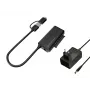 Adaptador SATA USB 3.0 Conceptronic ABBY21B com fonte de alimentação, 2,5 polegadas/3,5 polegadas SATA HDD/SSD, cabo USB-C/A 2 em 1