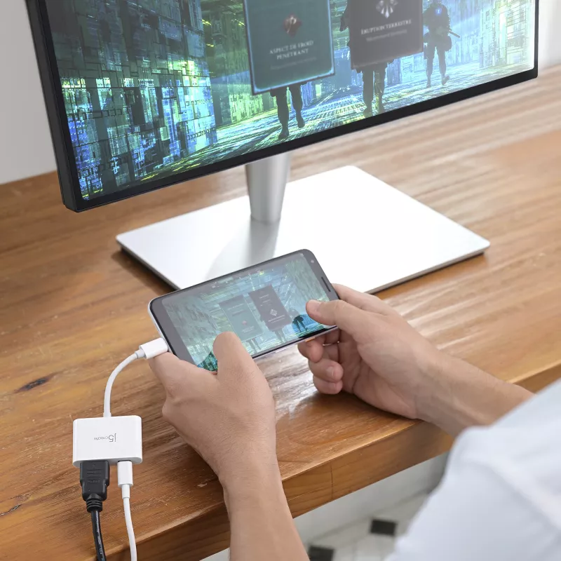 Adaptador j5create JCA152 USB-C® para HDMI™ 4K com Power Delivery, preto