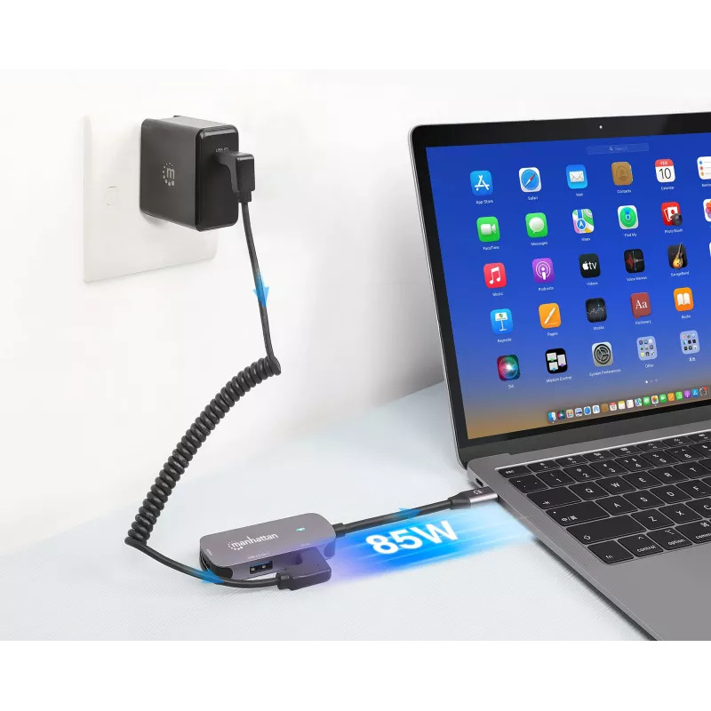 Dock/Hub Manhattan USB-C HDMI USB-A USB-C 100W Power Delivery 4K 60Hz