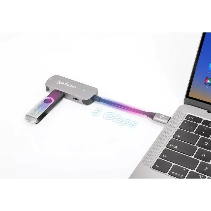 Dock/Hub Manhattan USB-C HDMI USB-A USB-C 100W Power Delivery 4K 60Hz