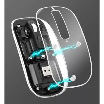 Rato sem fios Manhattan Transparente recarregável USB