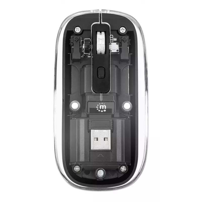 Rato sem fios Manhattan Transparente recarregável USB