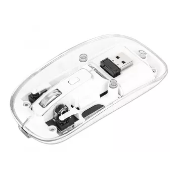 Rato sem fios recarregável USB Manhattan Transparente