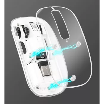 Rato sem fios recarregável USB Manhattan Transparente