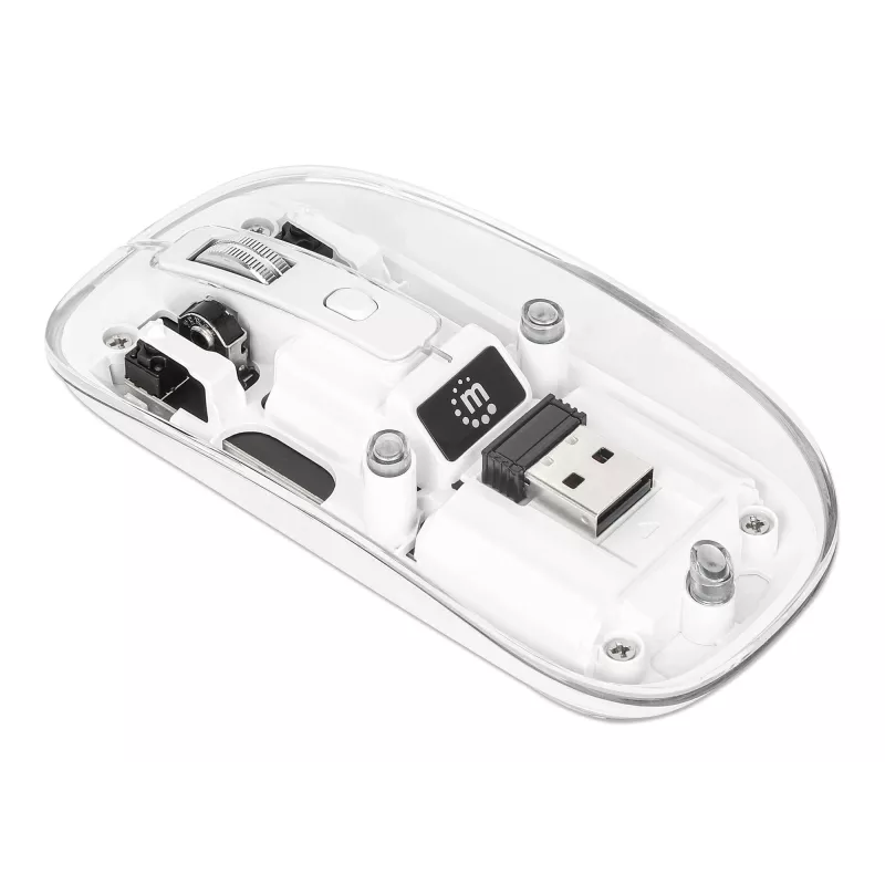 Rato sem fios recarregável USB Manhattan Transparente