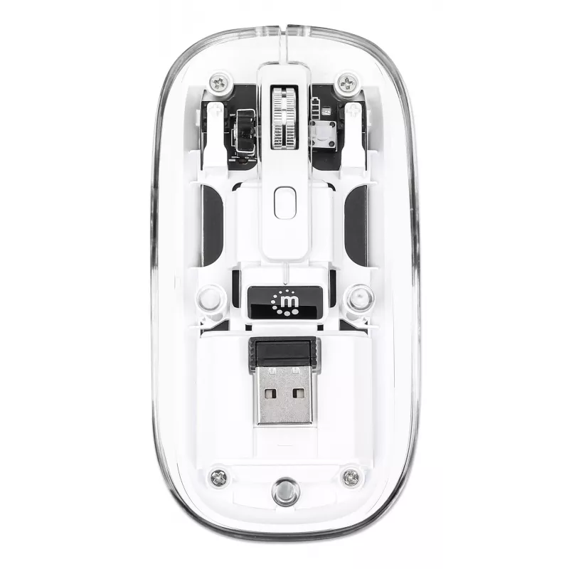 Rato sem fios recarregável USB Manhattan Transparente