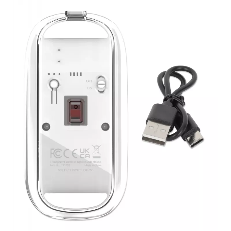 Rato sem fios recarregável USB Manhattan Transparente