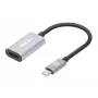 Manhattan 153973 adaptador de USB-C para HDMI, 4K 60 Hz, alumínio, Space Grey