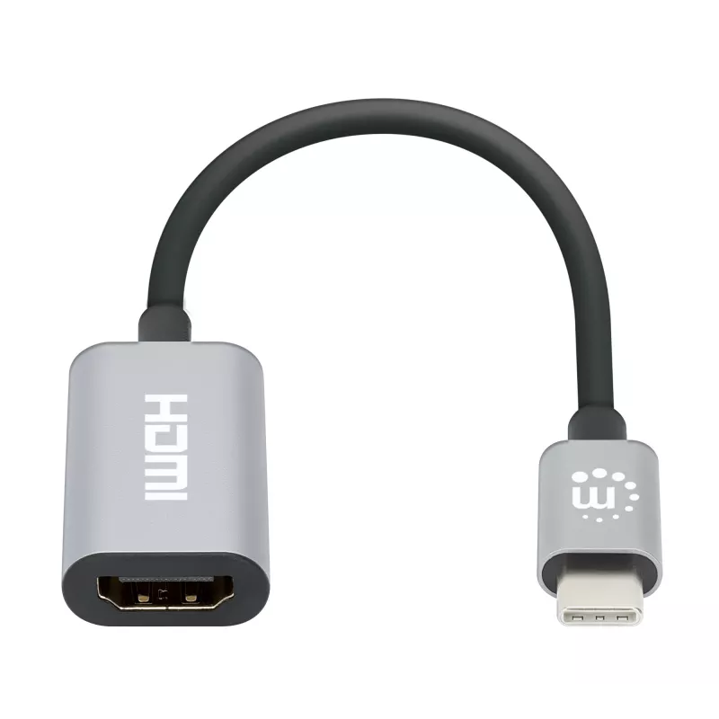 Manhattan 153973 adaptador de USB-C para HDMI, 4K 60 Hz, alumínio, Space Grey