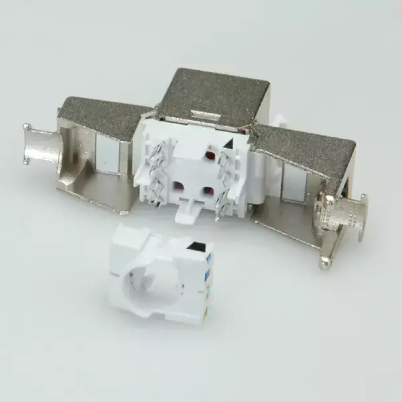 Conector fêmea Keystone ROLINE Cat.6a RJ-45 blindado, sem ferramentas, fino, prateado
