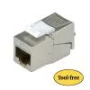Conector fêmea Keystone ROLINE Cat.6a RJ-45 blindado, sem ferramentas, fino, prateado