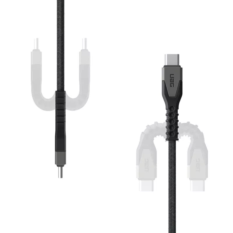 Cabo de alimentação USB-C para USB-C EATON Urban Armor Gear Kevlar Core 1,5 m, USB 2.0, preto/cinzento