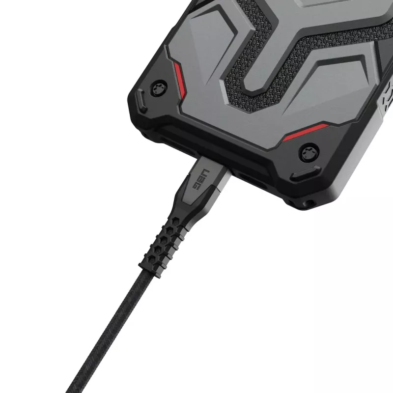 Cabo de alimentação USB-C para USB-C EATON Urban Armor Gear Kevlar Core 1,5 m, USB 2.0, preto/cinzento
