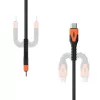 Cabo de carregamento USB-C para USB-C Eaton 1,5 m – núcleo Kevlar, USB 2.0, preto/laranja