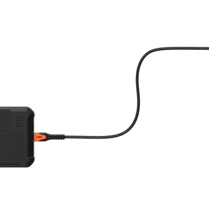 Cabo de carregamento USB-C para USB-C Eaton 1,5 m – núcleo Kevlar, USB 2.0, preto/laranja