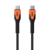 Cabo de carregamento USB-C para USB-C Eaton 1,5 m – núcleo Kevlar, USB 2.0, preto/laranja