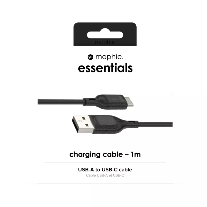 Cabo de carregamento Mophie Essentials | cabo USB 1 m USB 2.0 USB A para USB C preto
