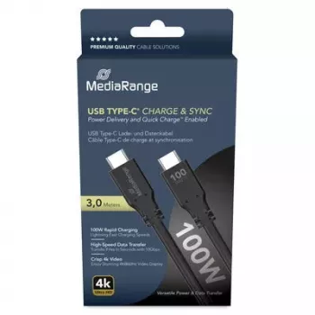 Cabo USB MediaRange MRCS218 3 m USB 3.2 Gen 1 USB C preto