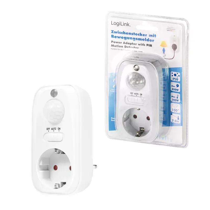 Adaptador de ficha de alimentação LogiLink PA0248 branco