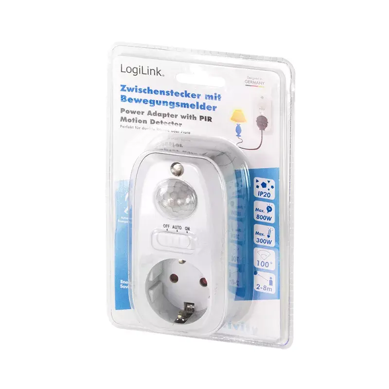 Adaptador de ficha de alimentação LogiLink PA0248 branco