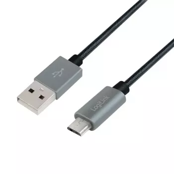 Cabo USB LogiLink CU0132 1 m USB A Micro-USB A cinzento