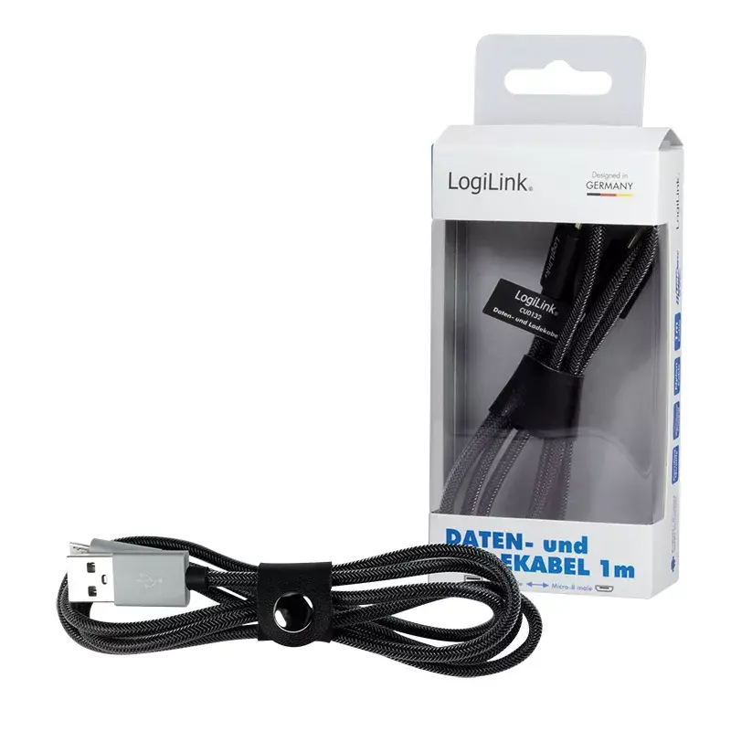 Cabo USB LogiLink CU0132 1 m USB A Micro-USB A cinzento