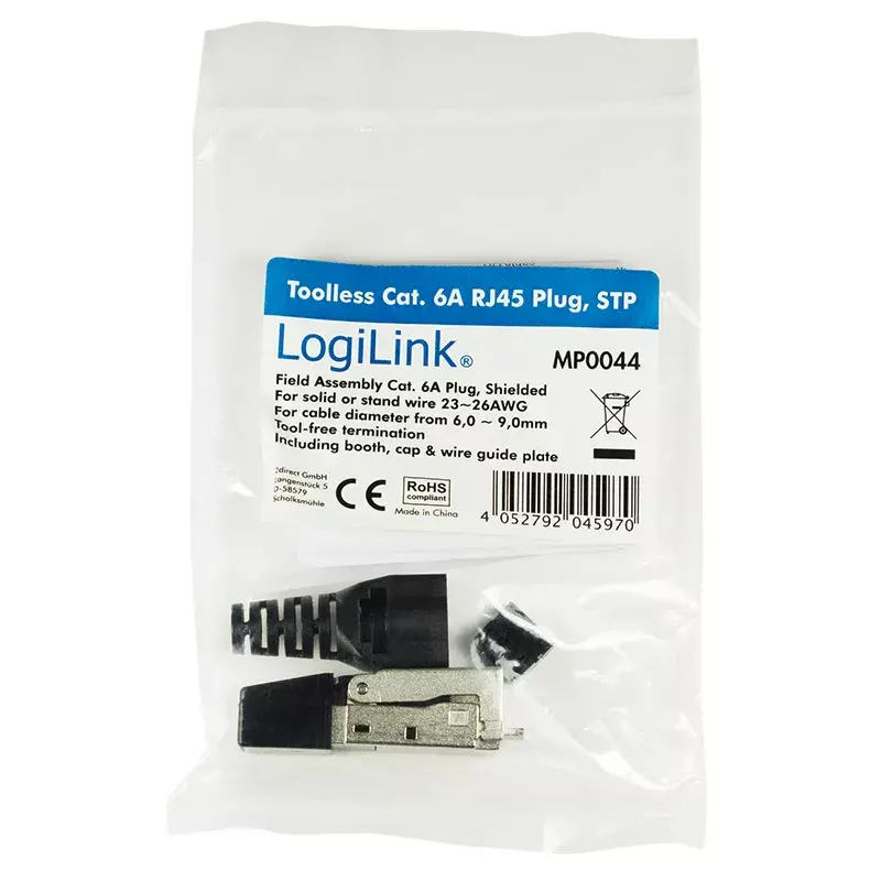 LogiLink MP0044 EconLine conector RJ45 de montagem em campo, Cat6A