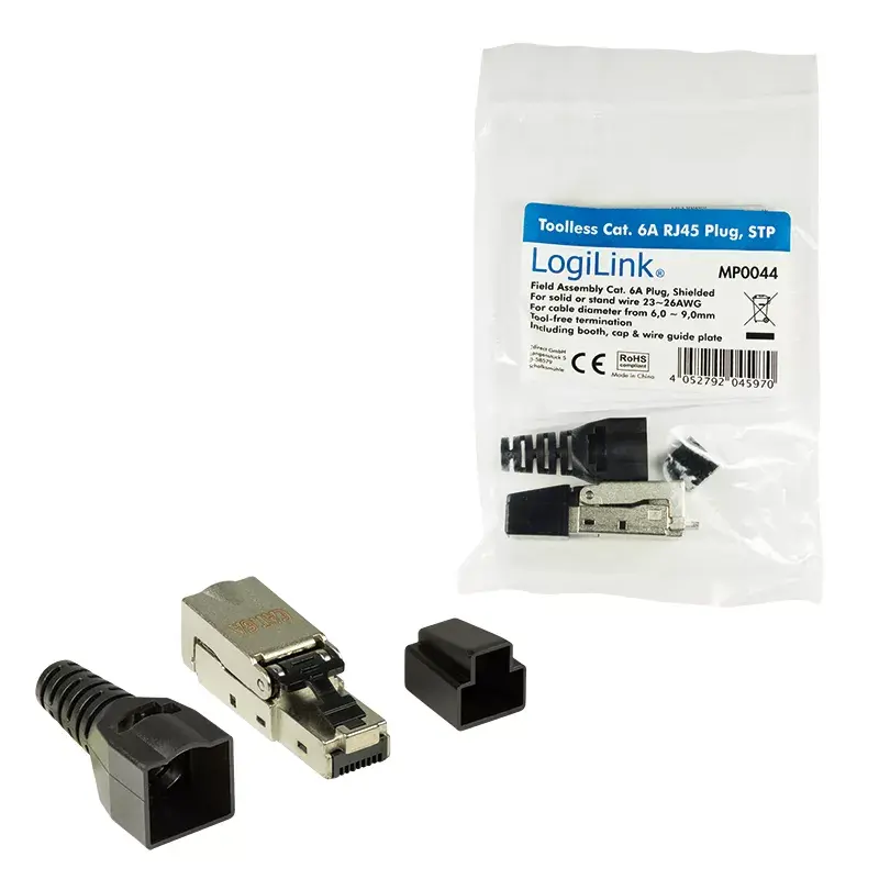 LogiLink MP0044 EconLine conector RJ45 de montagem em campo, Cat6A