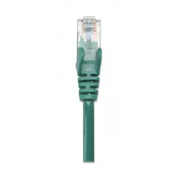 Cabo de rede patch Intellinet, Cat5e, 0,5 m, verde, CCA, U/UTP, PVC, RJ45, contactos banhados a ouro, proteção anti-dobra, bainha anti-dobra, garantia vitalícia