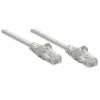 Cabo de rede patch Intellinet, Cat5e, 2 m, cinzento, CCA, U/UTP, PVC, RJ45, contactos banhados a ouro, prevenção de engate, alívio de tensão, garantia vitalícia